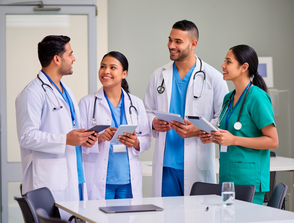 Equipo médico compartiendo su experiencia con Biofile
